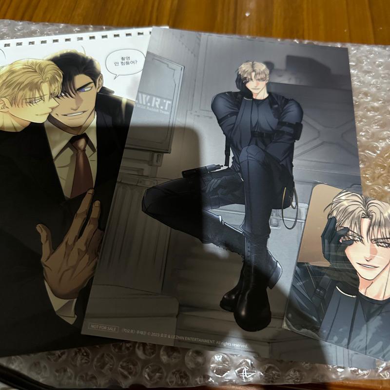 現貨 Lezhin 來真 官方 珍珠少年 Kick Off 快閃 黑兔曆 內頁 周邊 週邊 L型資料夾 韓漫-細節圖2