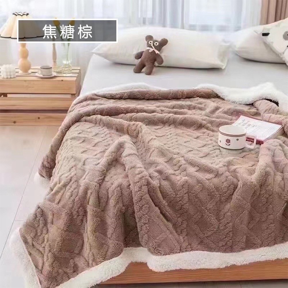 現貨✅秋冬陽離子提花高蓄羊羔絨毛毯 毯被 冬日暖被 羊羔絨-細節圖7