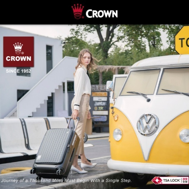 【CROWN BOXY 旅行箱】 26吋上掀式框架拉桿箱-四色 C-F2501(PC)｜趣買購物旅遊生活館-細節圖2