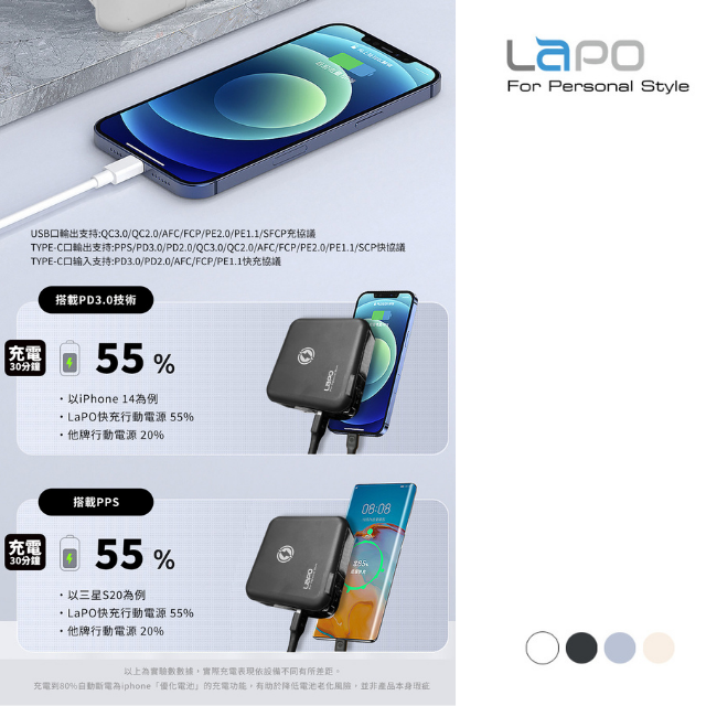 【LaPO】二代多功能無線充行動電源(WT-03CM) 四色 ｜趣買購物-細節圖5