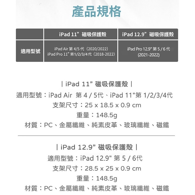 【MOFT】  iPad 11吋 磁吸平板保護殼 支架配件及巧控鍵盤 黑色 | 趣買購物旅遊生活館-細節圖7