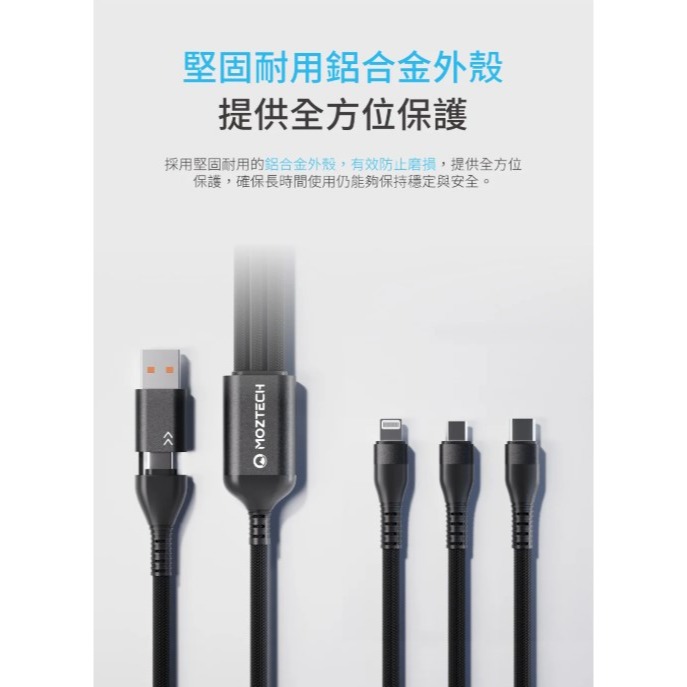 【MOZTECH】 五合一多功能傳輸充電線 200cm | 趣買購物-細節圖6