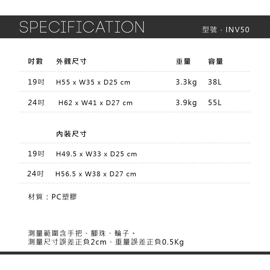 【Innovator】 24吋 雙前開剎車登機箱 INV155 | 趣買購物旅遊生活館-細節圖8