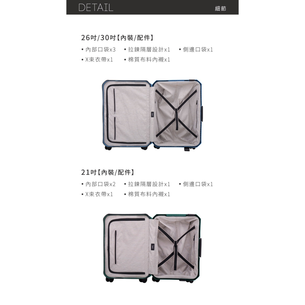 【LOJEL VOJA】 七色系 PP框架拉桿箱 行李箱 KOL推薦 30吋旅行箱｜趣買購物旅遊生活館-細節圖4