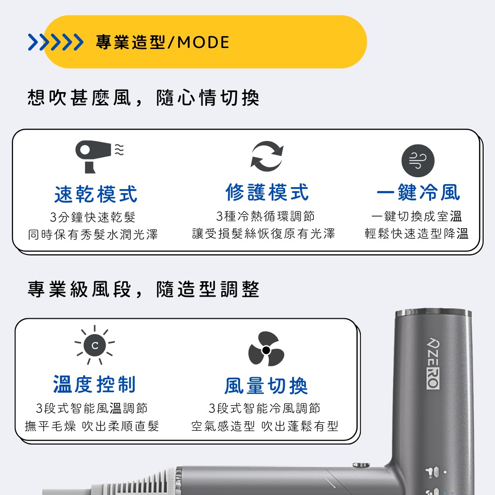 【 ZERO 】 零式創作 HyperSonic+ V3 職人護髮離子吹風機 | 趣買購物旅遊生活館-細節圖9