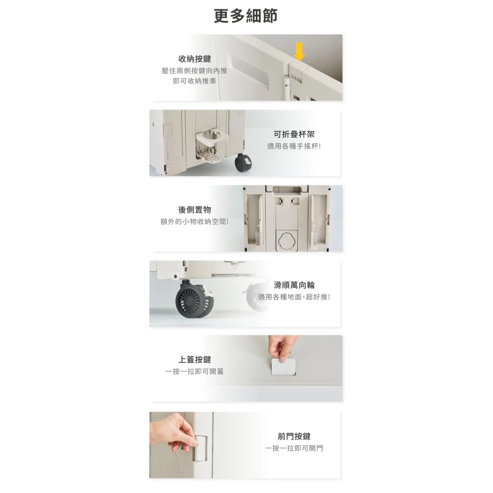 【Bonson】摺疊收納手推車Pro | 趣買購物旅遊生活館-細節圖8