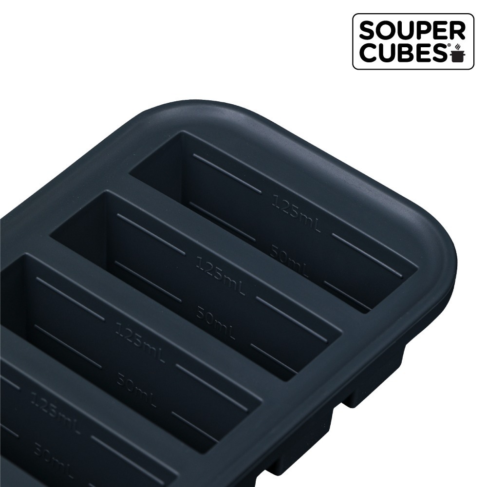 Souper Cubes 多功能食品級矽膠保鮮盒6格_曜石灰(125ML/格) | 冷凍分裝盒-細節圖3