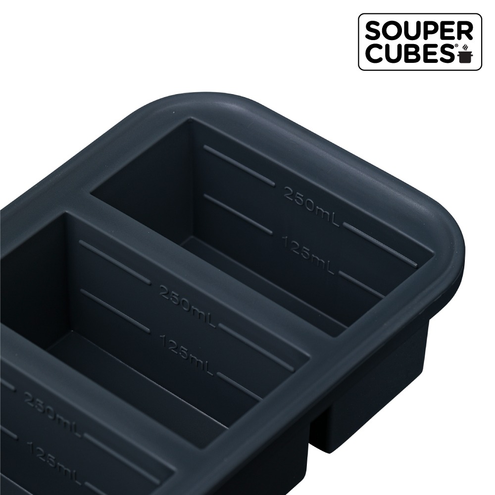 Souper Cubes 多功能食品級矽膠保鮮盒4格_曜石灰(250ML/格) 副食品分裝盒-細節圖4