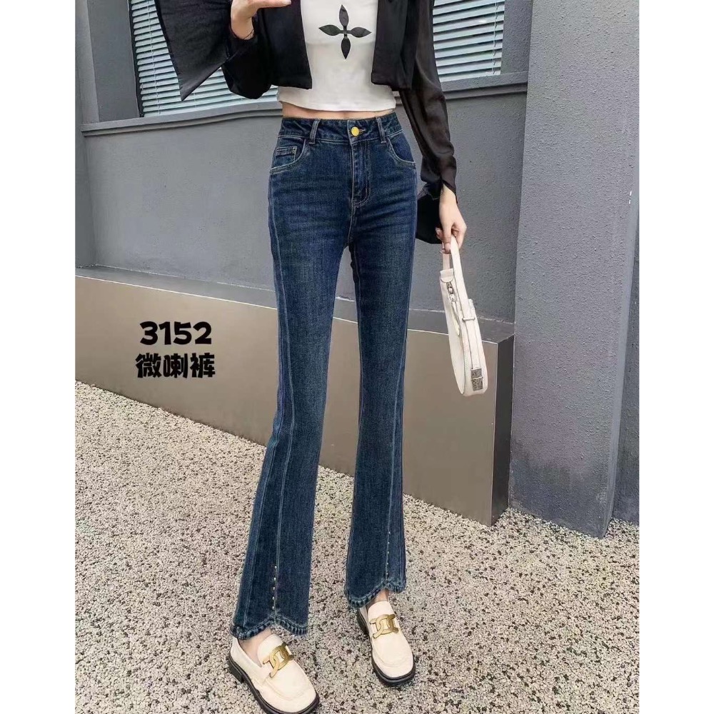 秋季新款牛仔微喇叭-細節圖2