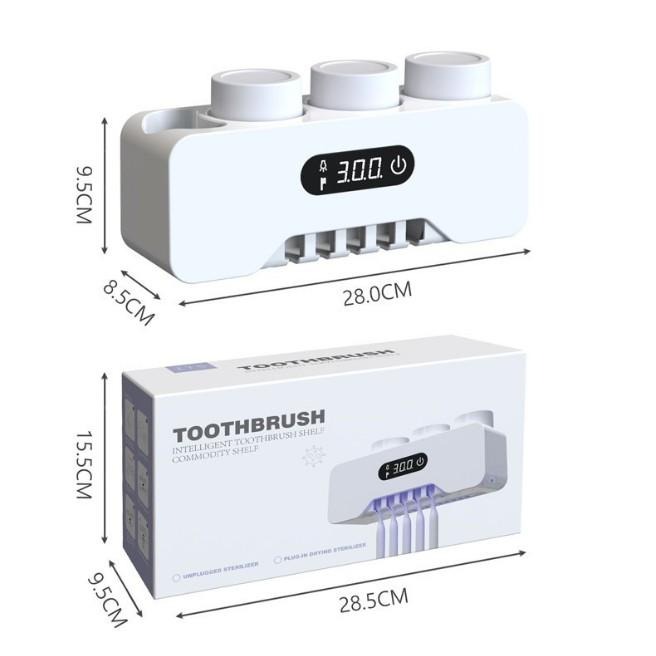 智能紫外線消毒烘乾置牙刷置物架(充電款)-細節圖8