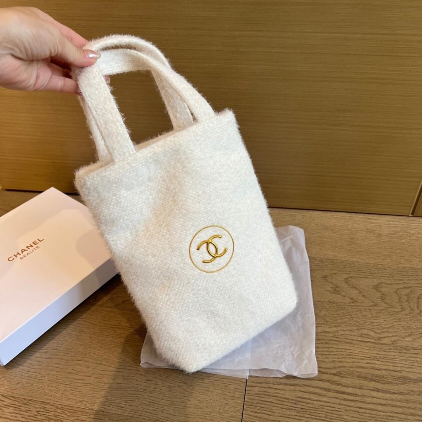 CHANEL 香奈兒 2024冬季限定 N°5奇幻雪白手提袋-細節圖4