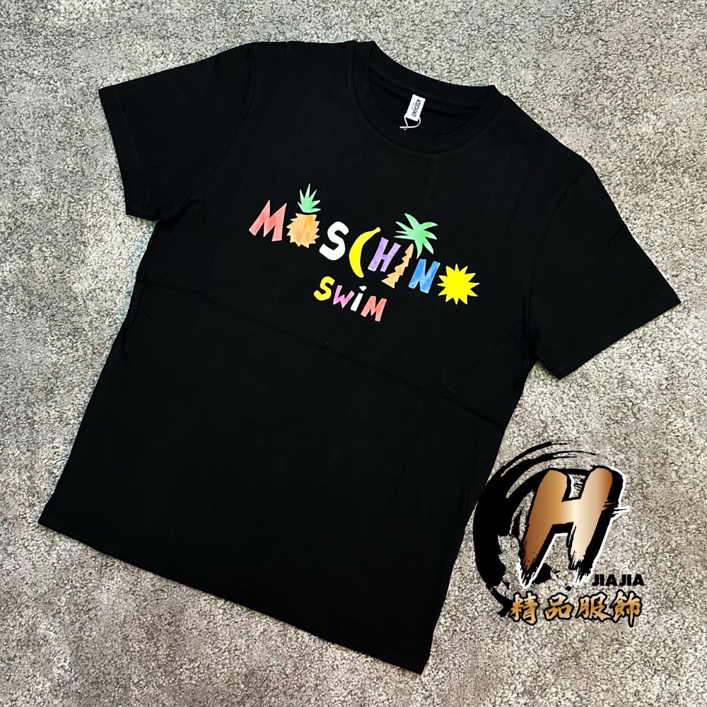 H精品服飾💎MOSCHINO 新款 水果文字 黑色 短袖✅正品代購-細節圖3