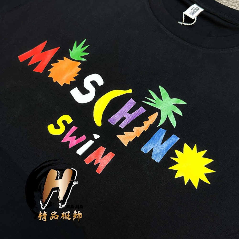 H精品服飾💎MOSCHINO 新款 水果文字 黑色 短袖✅正品代購-細節圖5