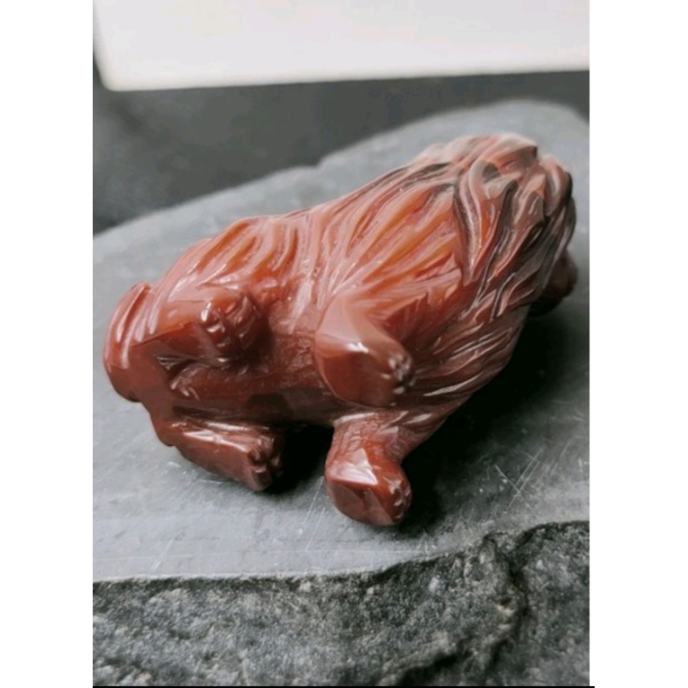 50年老店 狗來富立體雕栩栩如生 虎馬之三合 兔之六合 天然紅瑪瑙美麗紋路 特價999 招財避邪吉祥物 財位擺飾把玩皆宜-細節圖8