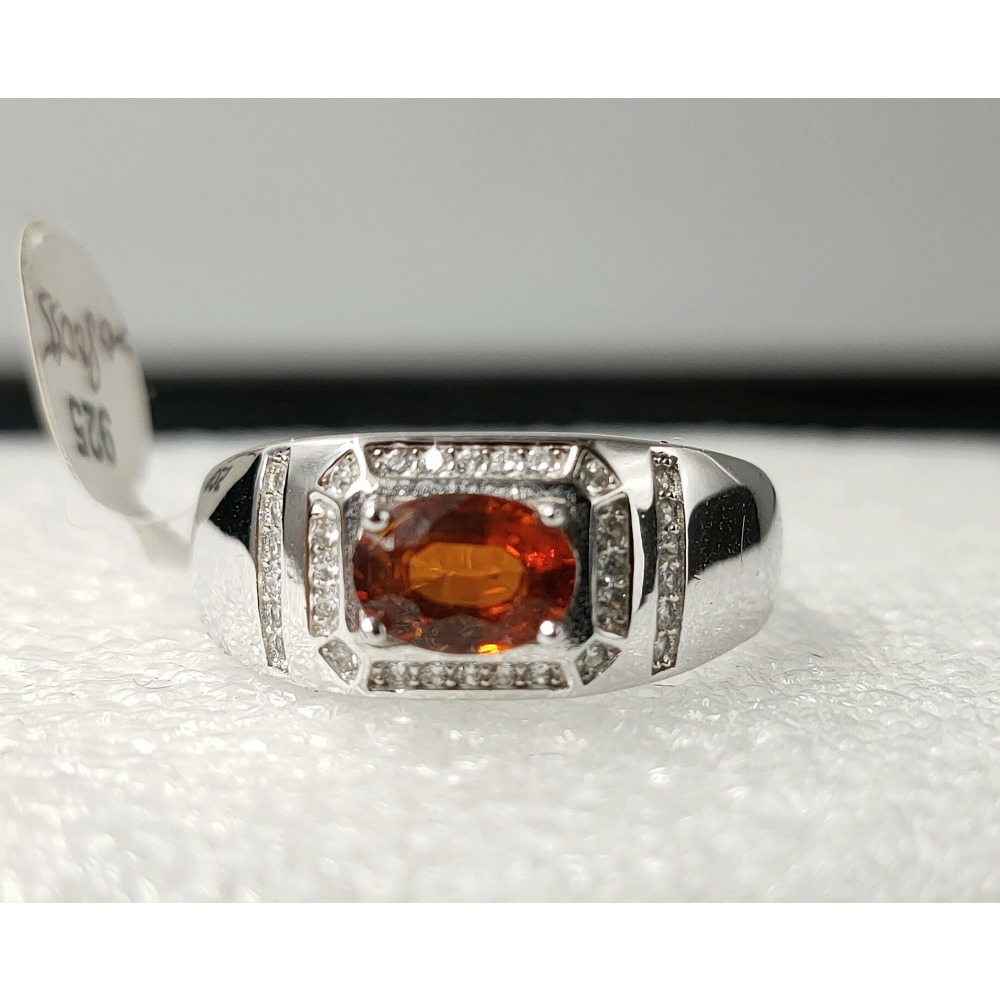 50年老店 錳鋁榴石Spessartine寶石等級1,1克拉 無燒無優化火光極佳嬌豔溫暖 #925可調純銀 特價1990-細節圖4