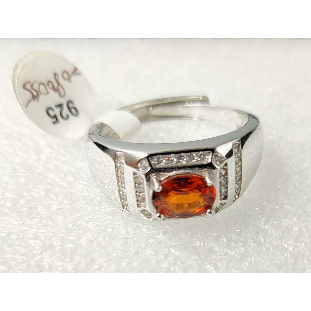 50年老店 錳鋁榴石Spessartine寶石等級1,1克拉 無燒無優化火光極佳嬌豔溫暖 #925可調純銀 特價1990-細節圖5