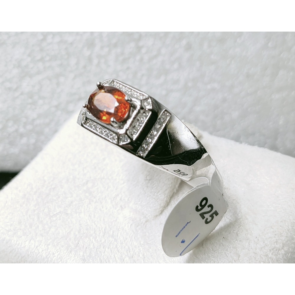 50年老店 錳鋁榴石Spessartine寶石等級1,1克拉 無燒無優化火光極佳嬌豔溫暖 #925可調純銀 特價1990-細節圖7