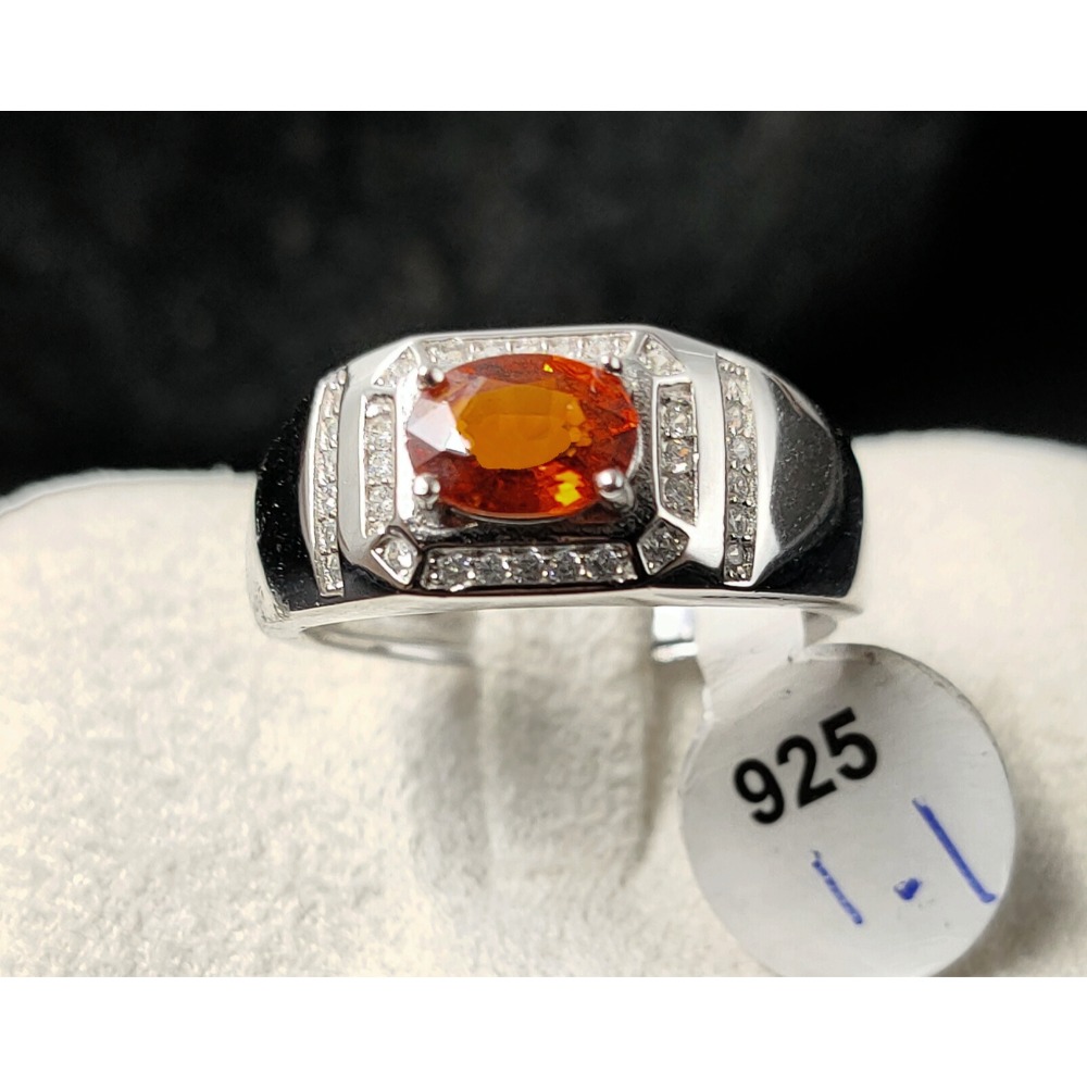 50年老店 錳鋁榴石Spessartine寶石等級1,1克拉 無燒無優化火光極佳嬌豔溫暖 #925可調純銀 特價1990-細節圖8