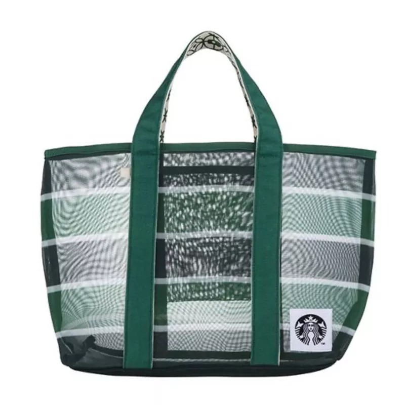 星巴克台南文創，星巴克黑色條紋網布手提袋，星巴克星復古條紋網布手提袋，星巴克提袋，星巴克零錢包，星巴克咖啡渣杯墊-規格圖2