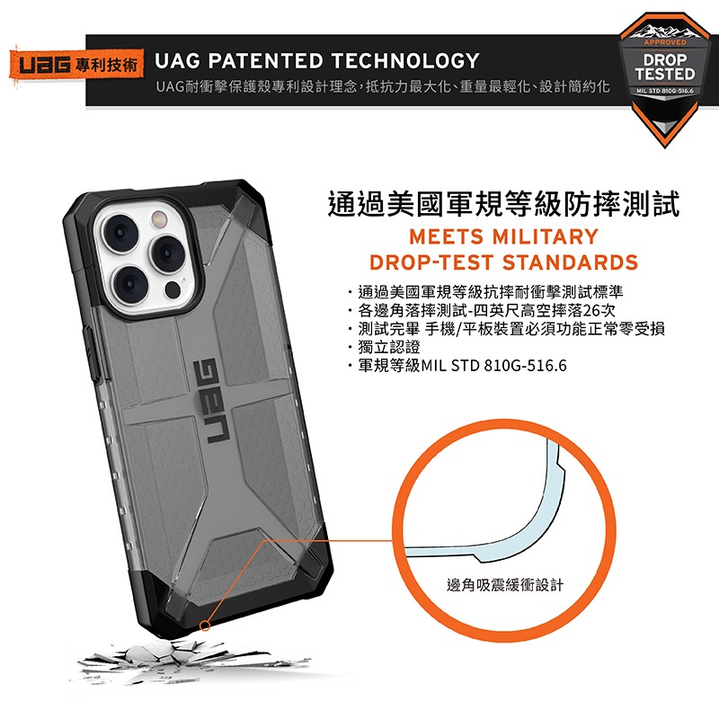 UAG 透明 耐衝擊 防摔殼 手機殼 保護殼 適 iPhone 15 plus Pro max-細節圖6