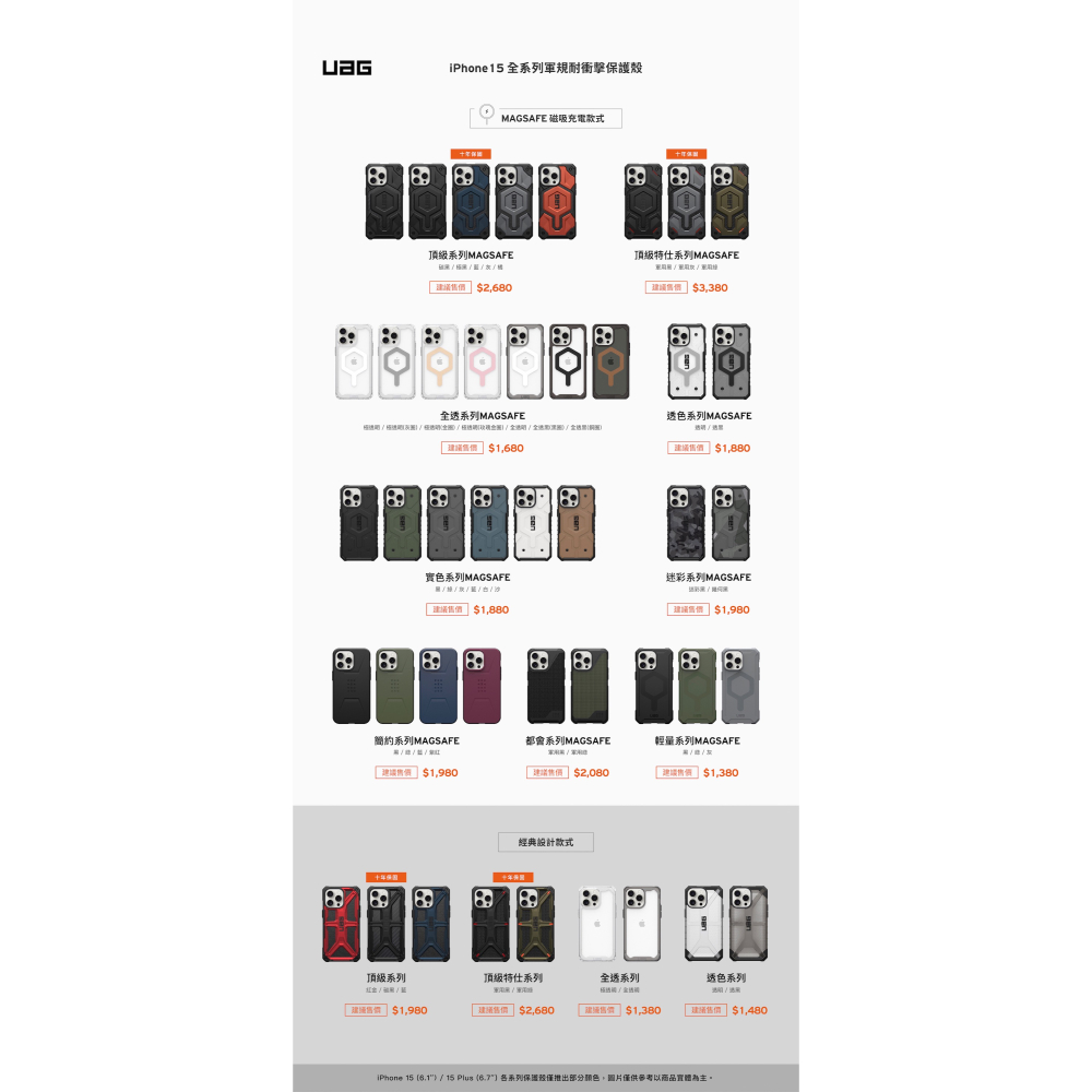 UAG 透明 耐衝擊 防摔殼 手機殼 保護殼 適 iPhone 15 plus Pro max-細節圖9