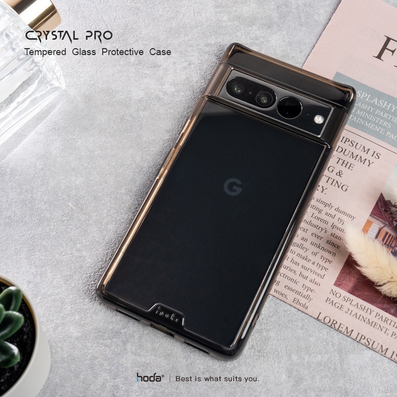 hoda 晶石 玻璃 透明殼 軍規 保護殼 防摔殼 手機殼 適用 Google Pixel 8 Pro-細節圖4