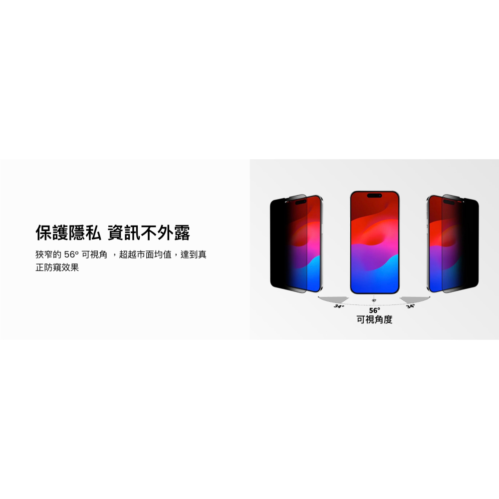SwitchEasy 魚骨牌 9h 防窺 鋼化玻璃 保護貼 螢幕貼 iPhone 15 Plus Pro Max-細節圖4