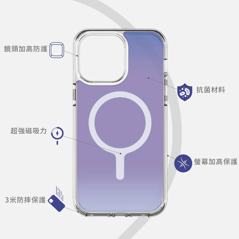 avana COSMIC 炫彩 支援Magsafe 磁吸式 防摔殼 保護殼 手機殼 iPhone 15 Pro Max-細節圖4