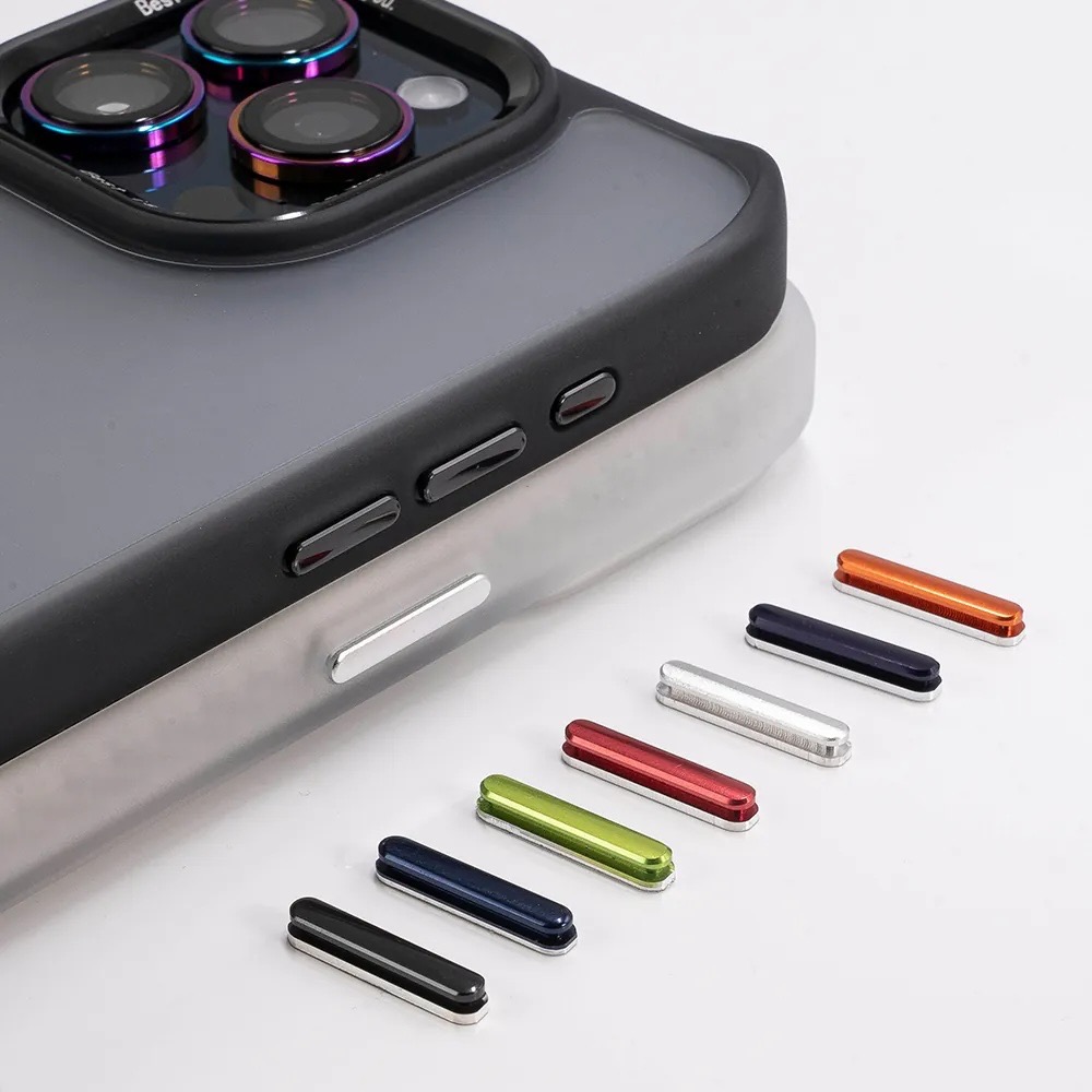 Hoda 彩石 柔石 手機殼 保護殼 替換 金屬 按鍵 按鍵組 適用 iPhone 15 Plus Pro Max-細節圖3