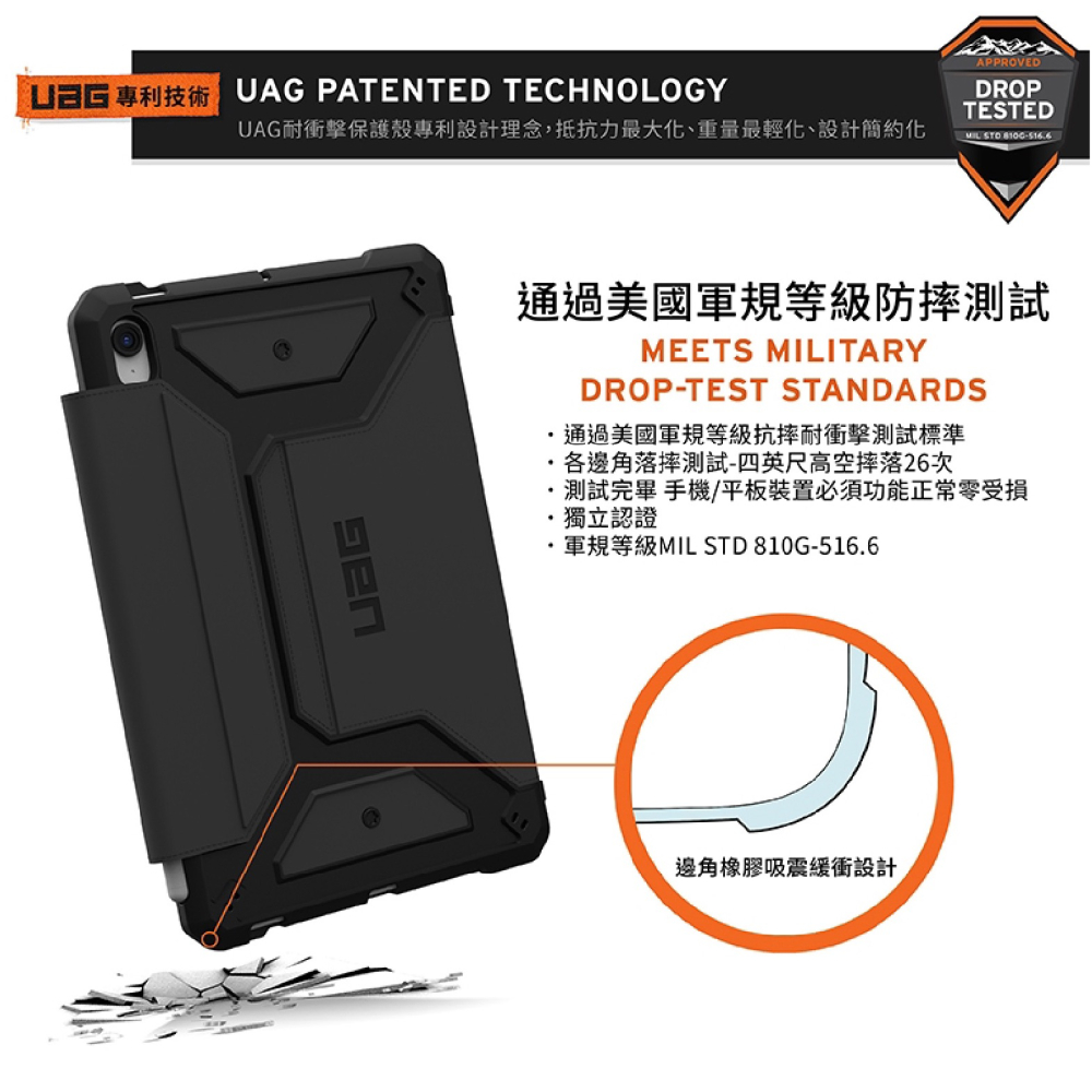 UAG 都會款 耐衝擊 保護殼 防摔殼 平板殼 適用 Samsung Galaxy Tab S9 FE 10.9吋-細節圖5