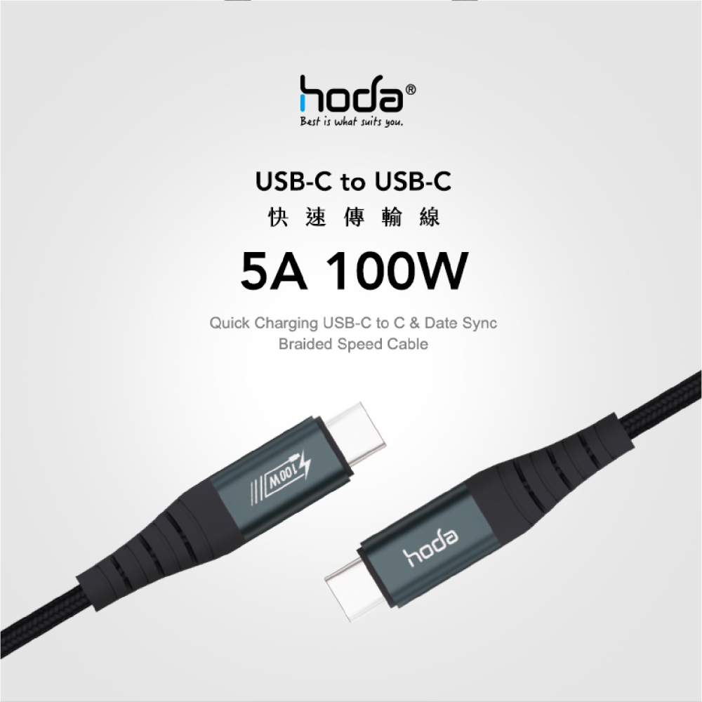 hoda 100W USB C to C PD 快充線 充電線 傳輸線 iPhone 15 pro max plus-細節圖3