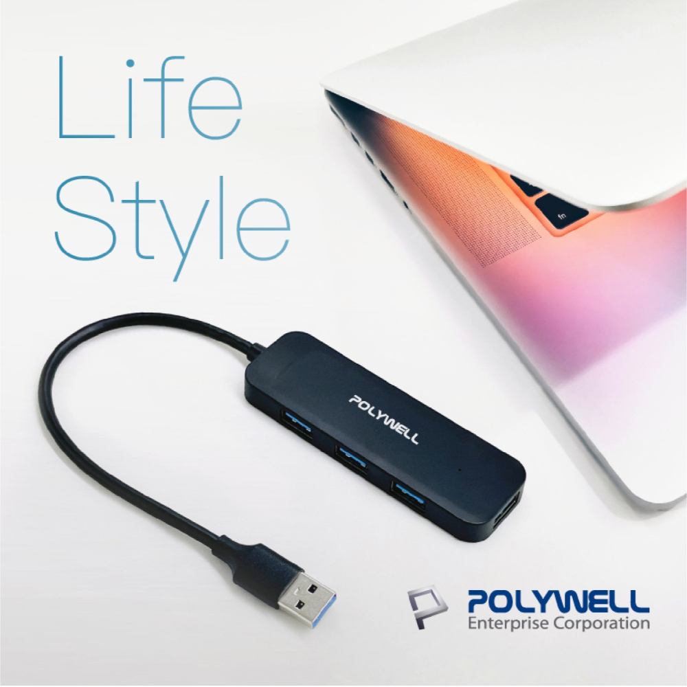 POLYWELL USB3.0 Type A 擴充埠 擴展塢 4 Port HUB 5Gbps MacBook PC-細節圖7