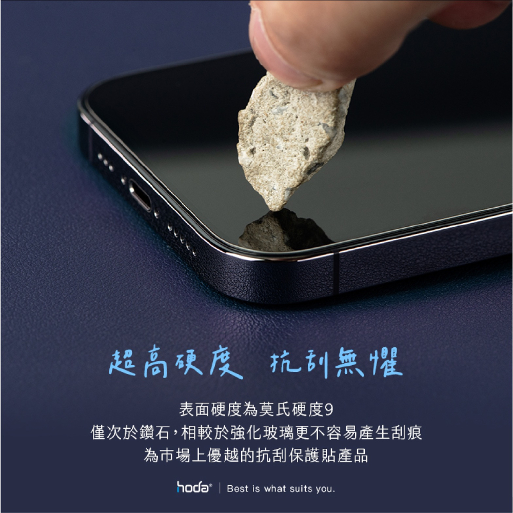 Hoda 藍寶石 抗藍光 德國萊茵 9H 玻璃貼 保護貼 螢幕貼 適用 iPhone 15 Plus Pro Max-細節圖5