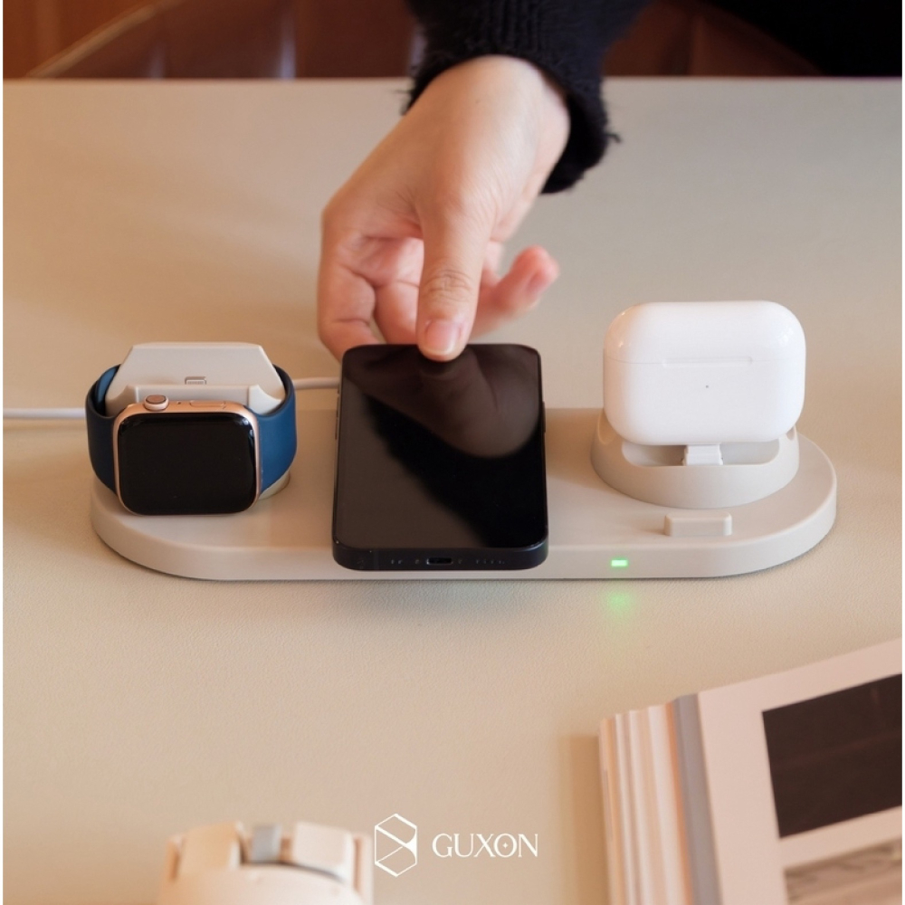 GUXON 古尚 六合一 無線 充電座 充電器 適用 iPhone 15 14 13 Apple Watch 安卓-細節圖4