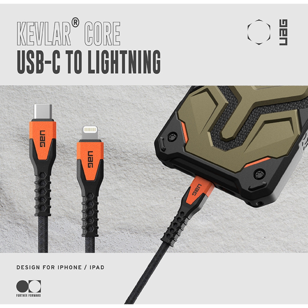 UAG 超耐折 USB Type C to Lightning 充電線 傳輸線 快充線 iPhone 14 13 12-細節圖3