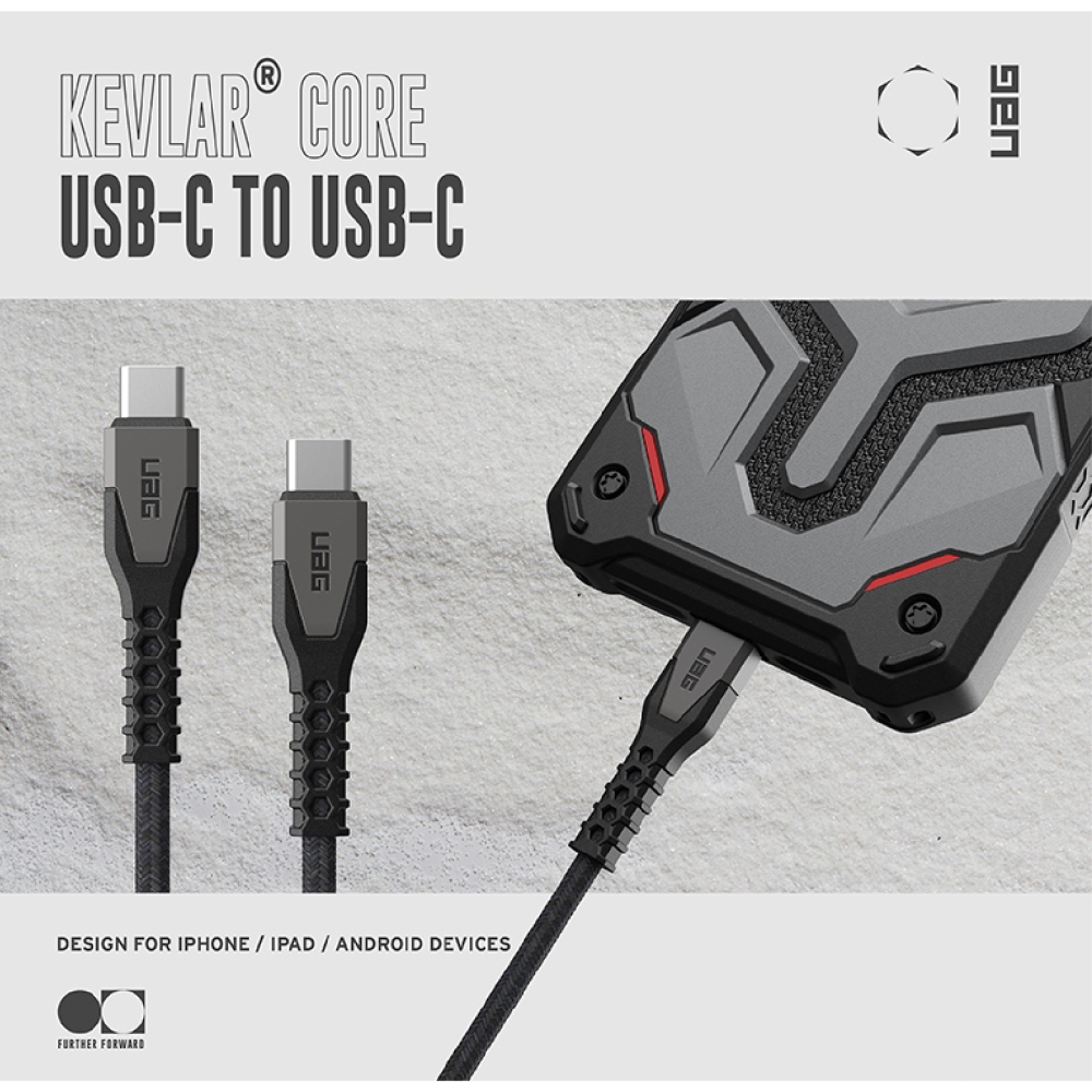 UAG USB Type C to C 充電線 傳輸線 PD 快充線 iPhone 15 Plus Pro Max-細節圖3