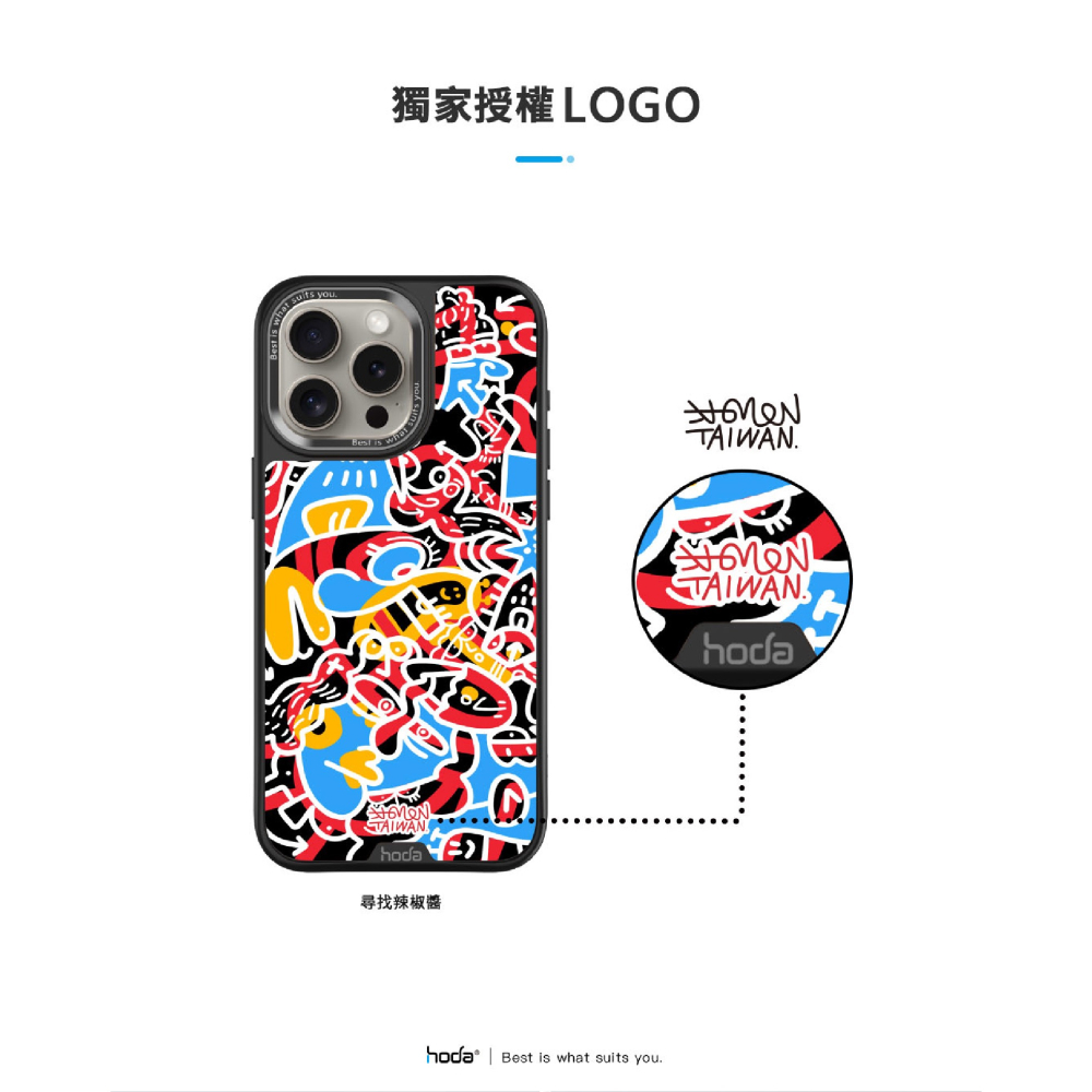 hoda 米豆 彩繪 插畫 軍規 手機殼 保護殼 防摔殼 適用 iPhone 15 Plus Pro Max-細節圖5