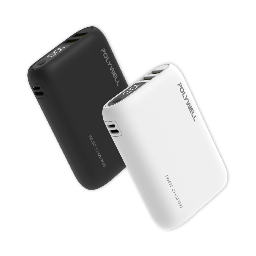 POLYWELL 18W 快充 行動電源 充電器 10000mAh 雙USB Type-C 適 iPhone 15 14-細節圖2