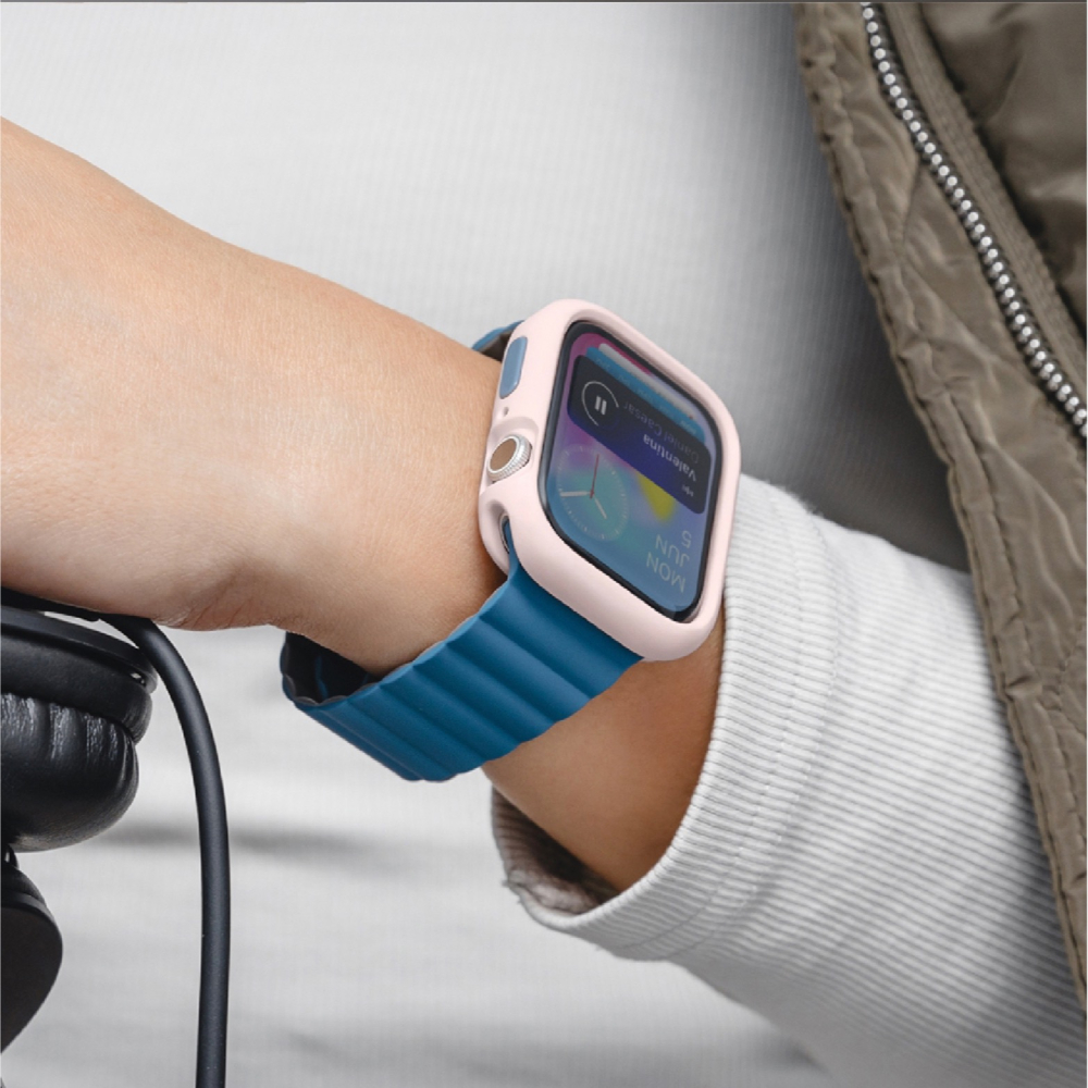 MAGEASY Skin 防水 抗汙 矽膠 保護殼 手錶殼 適用 Apple Watch 9 8 7 6 5 4 SE-細節圖9