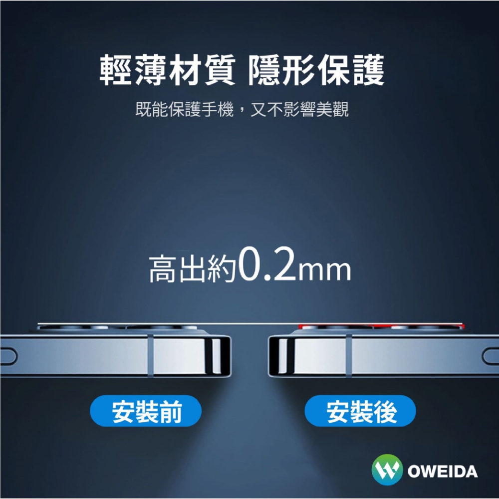 OWEIDA 星耀 鋁金屬 鏡頭 保護鏡 鏡頭環 適用 iPhone 15 Plus Pro Max-細節圖8