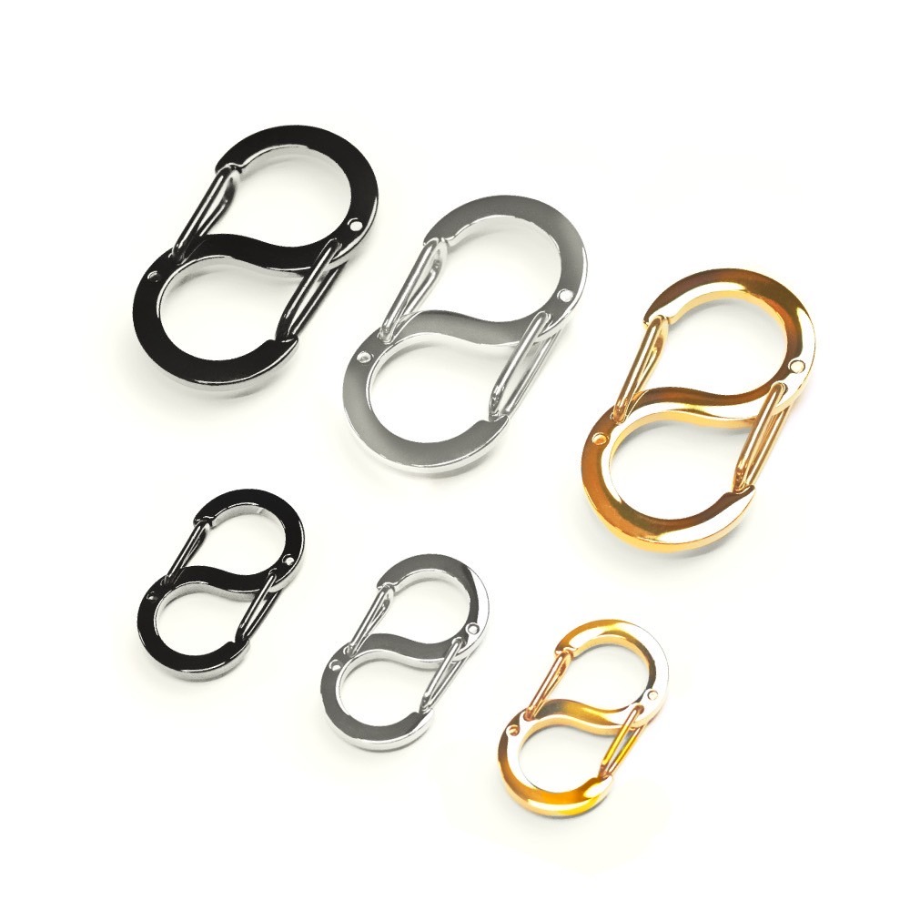 POLYWELL 寶利威爾 不鏽鋼 8字 掛鉤 S扣環 快拆 彈性扣環 掛繩 背包 公事包 鑰匙圈 零錢包 吊飾 揹帶-細節圖2