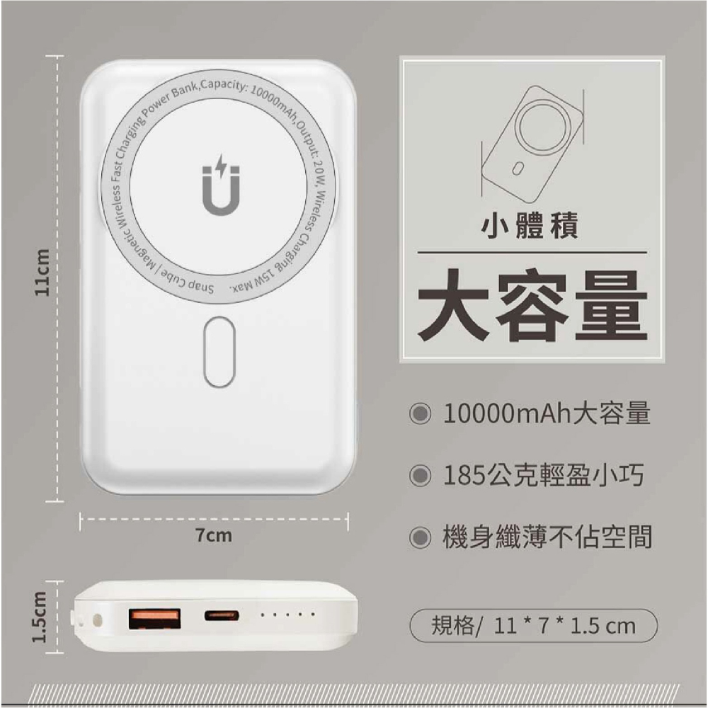 WiWU 10000mAh 二代 磁吸式 Magsafe 無線 行動電源 充電器 適 iPhone 15 14 s24-細節圖4