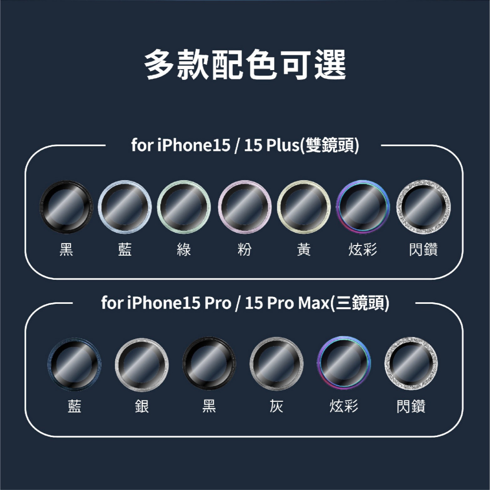 Oweida 星耀 鋁金屬 鏡頭貼 保護貼 保護鏡 鏡頭保護蓋 適 iPhone 15 Plus Pro Max-細節圖8