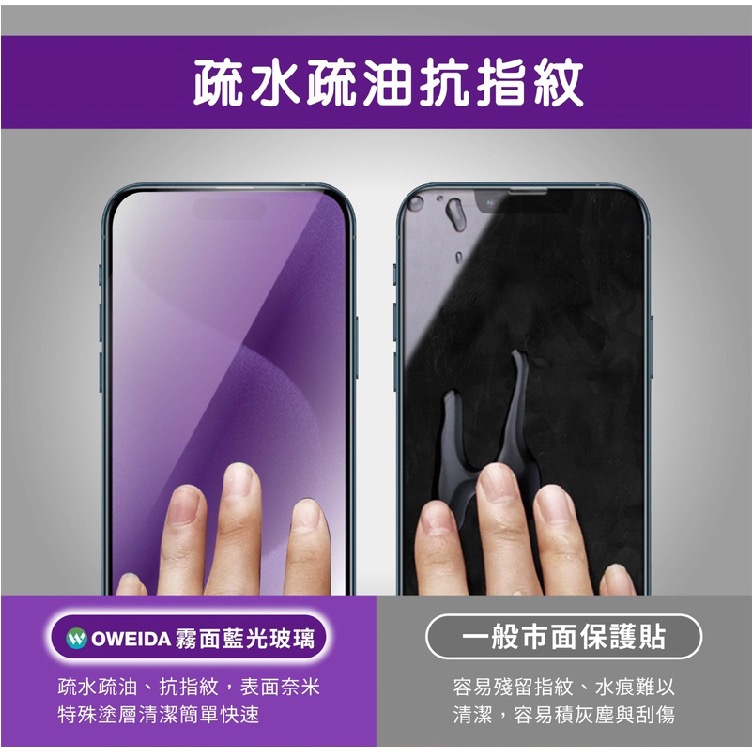 Oweida 9H 電競 抗藍光 保護貼 玻璃貼 iPhone 15 14 13 12 Xs Plus Pro Max-細節圖8