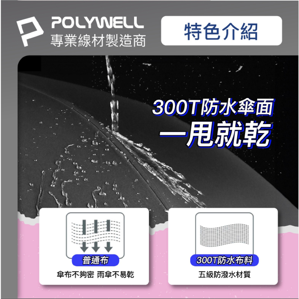 POLYWELL 折疊傘 自動傘 折傘 雨傘 遮陽傘 大傘面 台灣現貨-細節圖7