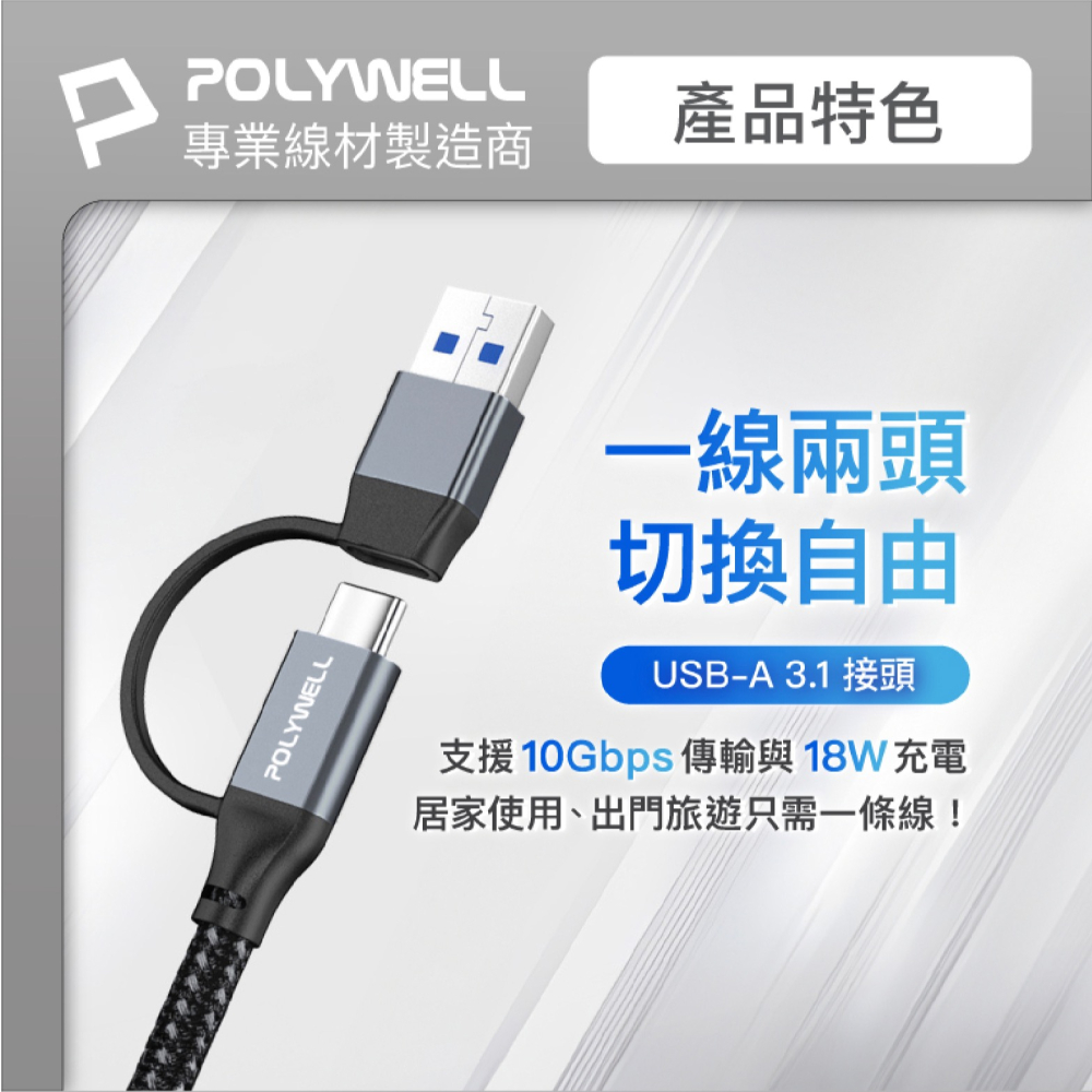 POLYWELL USB-C PD 編織線 快充線 傳輸線 充電線 適 iPhone 15 Plus Pro Max-細節圖7