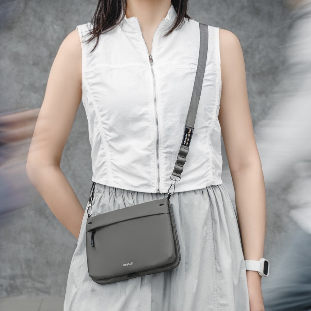 MAGEASY 魚骨牌 2L Sacoche 機能掛繩隨行包 收納包 外出包 防潑水 隨行包 掛繩 機能包 側揹包-細節圖7