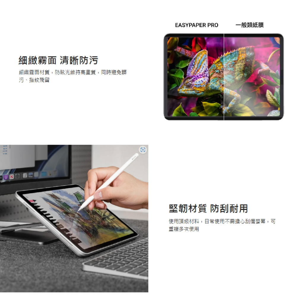 MAGEASY 二合一 可拆式 保護膜 保護貼 類紙膜 2024 iPad Air Pro 11 13 吋-細節圖4