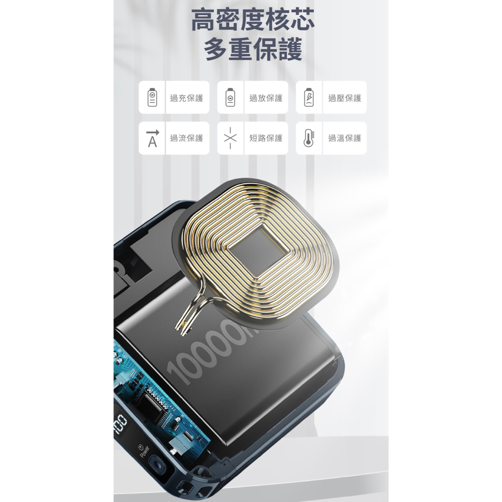 MOBIA 基伍 勁量 萬能充 GPW10S 行動電源 快充電源 10000mAh AC 充電 自帶線-細節圖9