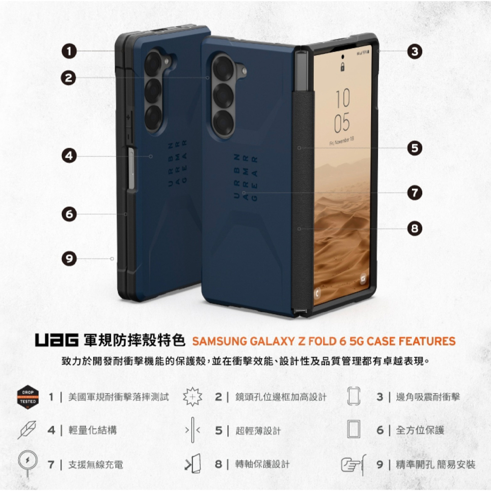 UAG 耐衝擊 簡約 Magsafe 保護殼 防摔殼 手機殼 摺疊殼 適 Galaxy Z Fold 6 fold6-細節圖4